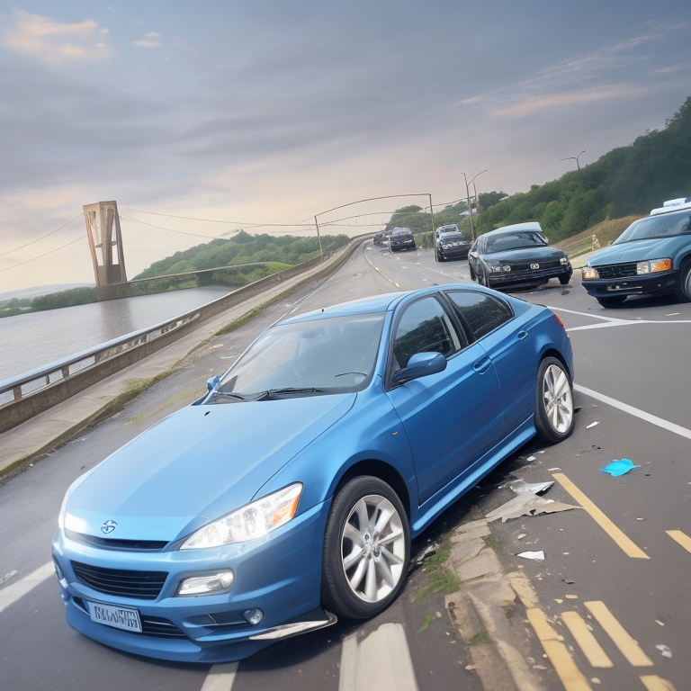 Car Crash Deep Water Bridge